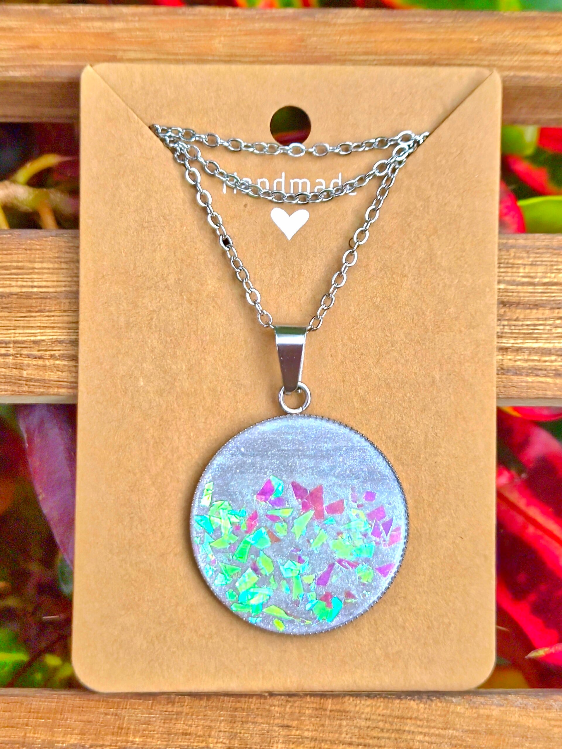 The Lunar Tides Silver Collection pendant (half flakes) / Digital business card
