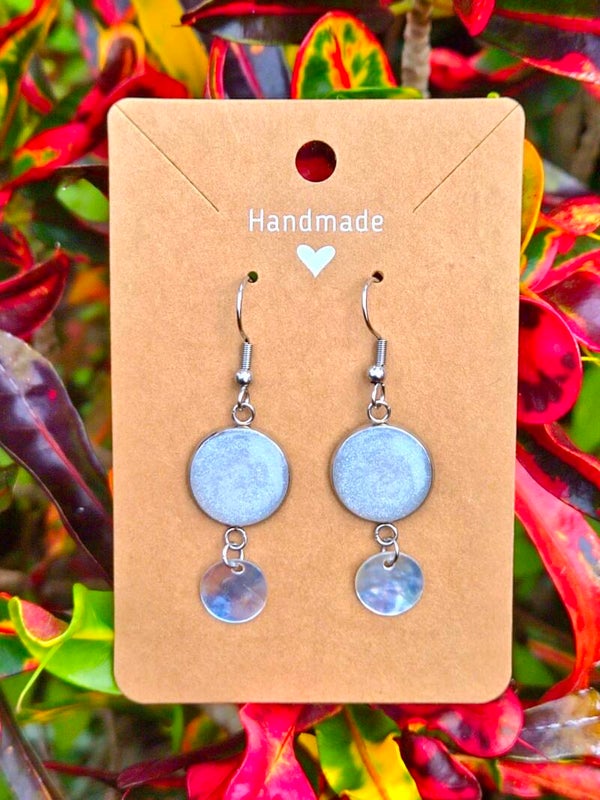 The Lunar Tides Silver Collection earrings with mother of pearl elements