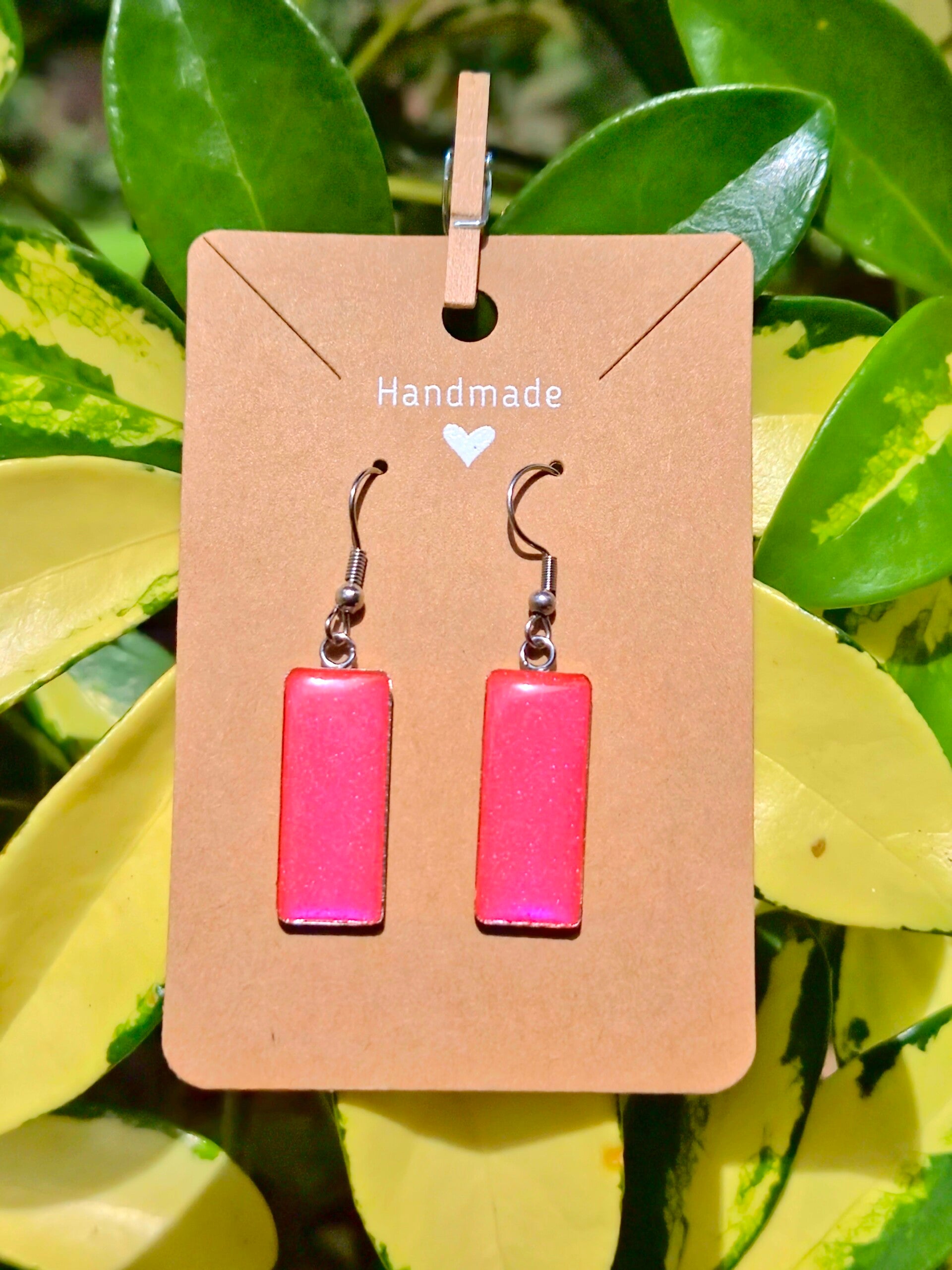 The Pink Tide Collection rectangular earrings