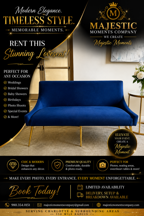 Blue love seat