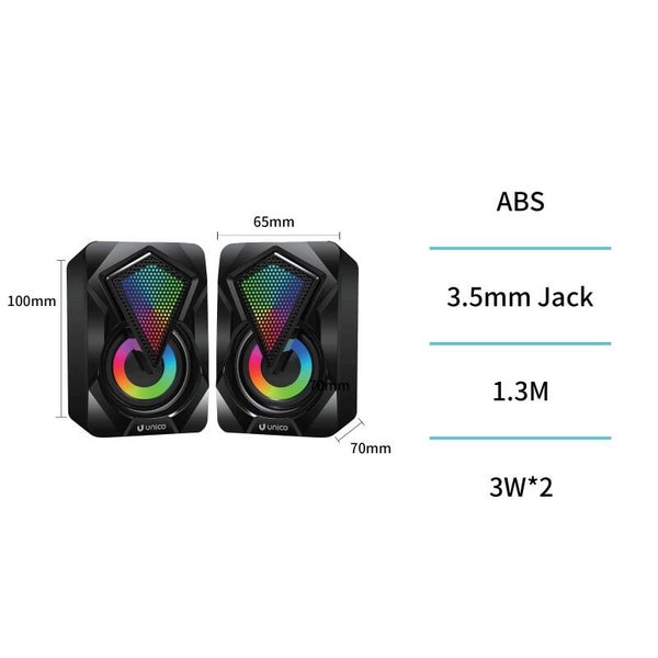 BS2657 Altavoces bluetooth 3W RGB para ordenadore – Negro