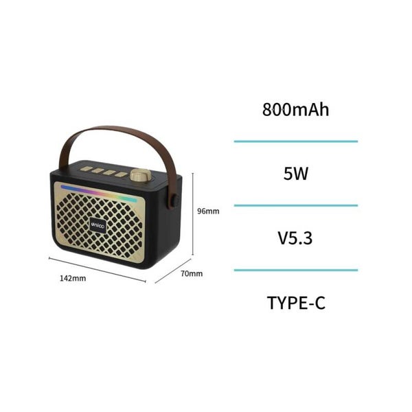 BS2775 Altavoz bluetooth 5W retro – Negro