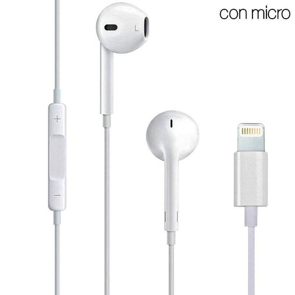 Auriculares Blancos COOL Stereo Con Micro para iPHONE (Lightning Bluetooth)