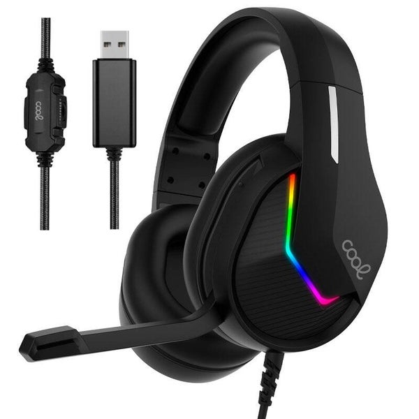 Auriculares Stereo PC / PS4 / PS5 / Xbox Gaming Led RGB COOL Storm Black USB 7.1