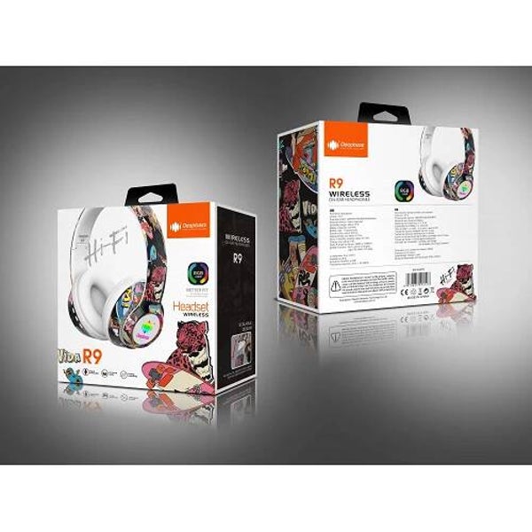 Auricular Diadema inalámbricos RGB Deepbass R9 Blanco