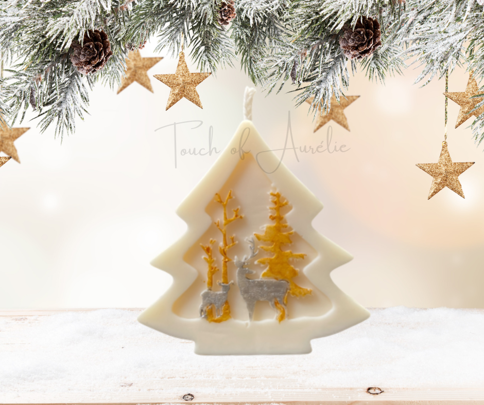 Bougie Sapin de Noël doré