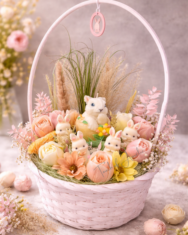 Panier lapin de Pâques Fleur de Cerisier