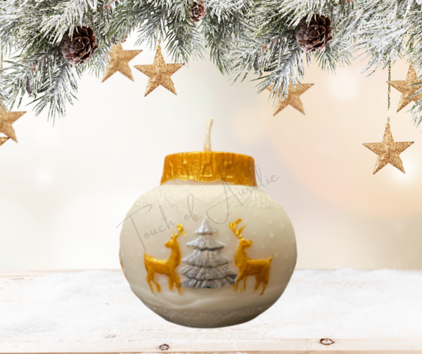 Bougie boule de Noël dorée