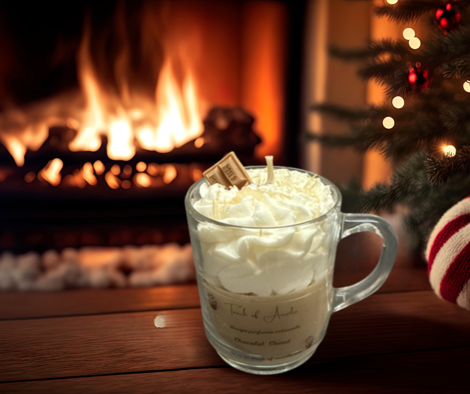 Bougie  tasse parfum Chocolat au lait