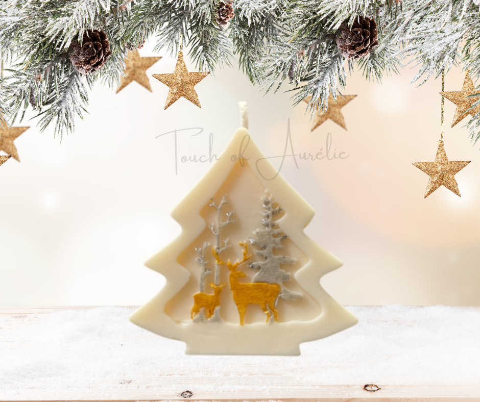 Bougie Sapin de Noël argenté