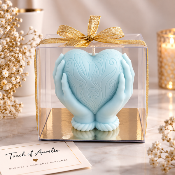 Bougie coeur parfumée Adoucissant