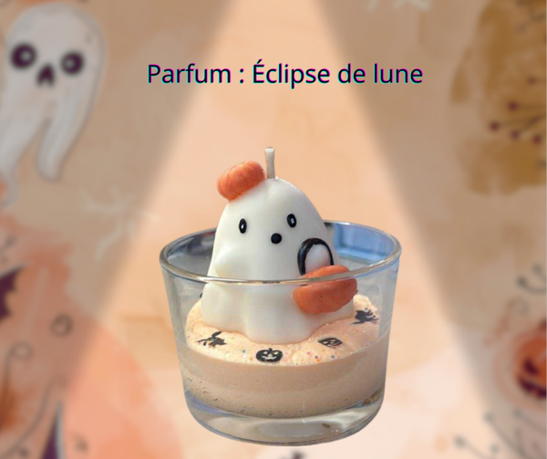 Bougie parfumée d'halloween fantôme citrouille