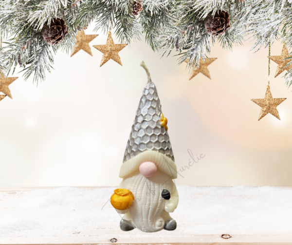 Bougie petit gnome argenté