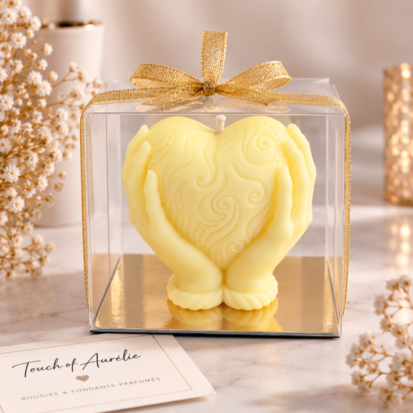 Bougie coeur parfumée Monoï