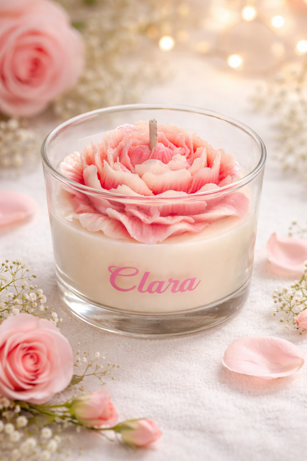 Bougie Pivoine personnalisée