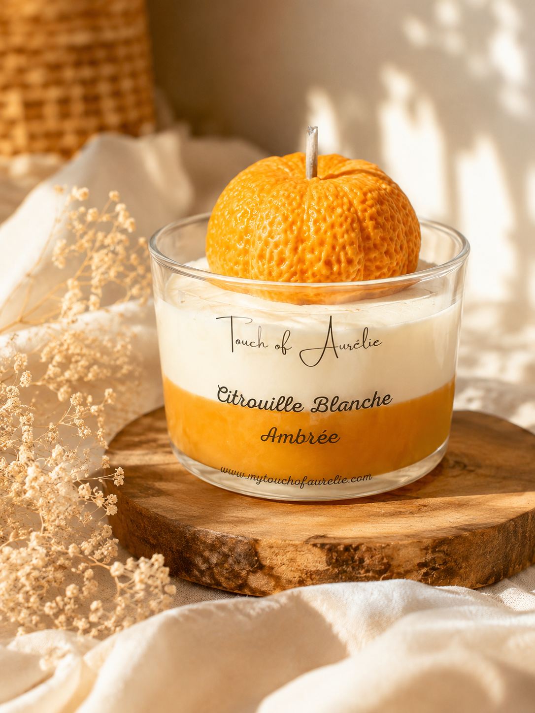 Bougie Citrouille blanche ambrée