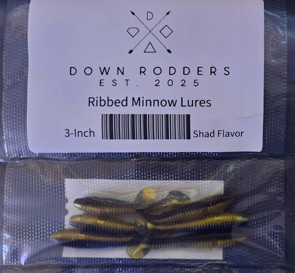3-Inch Ribbed Minnow Lures (6-Count)