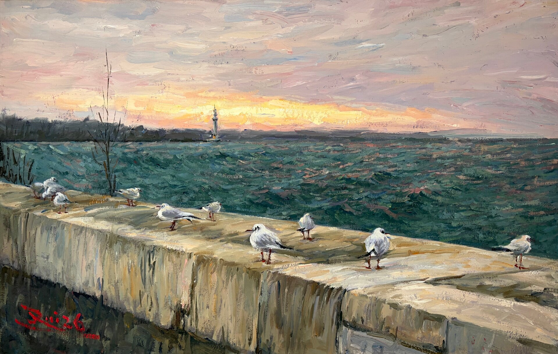 Winter sunrise on Lake Geneva