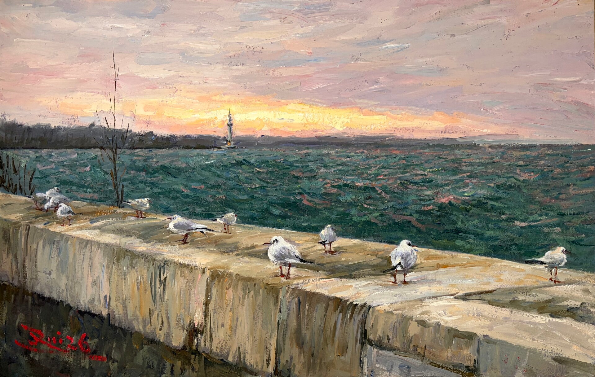 Winter sunrise on Lake Geneva