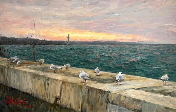 Winter sunrise on Lake Geneva