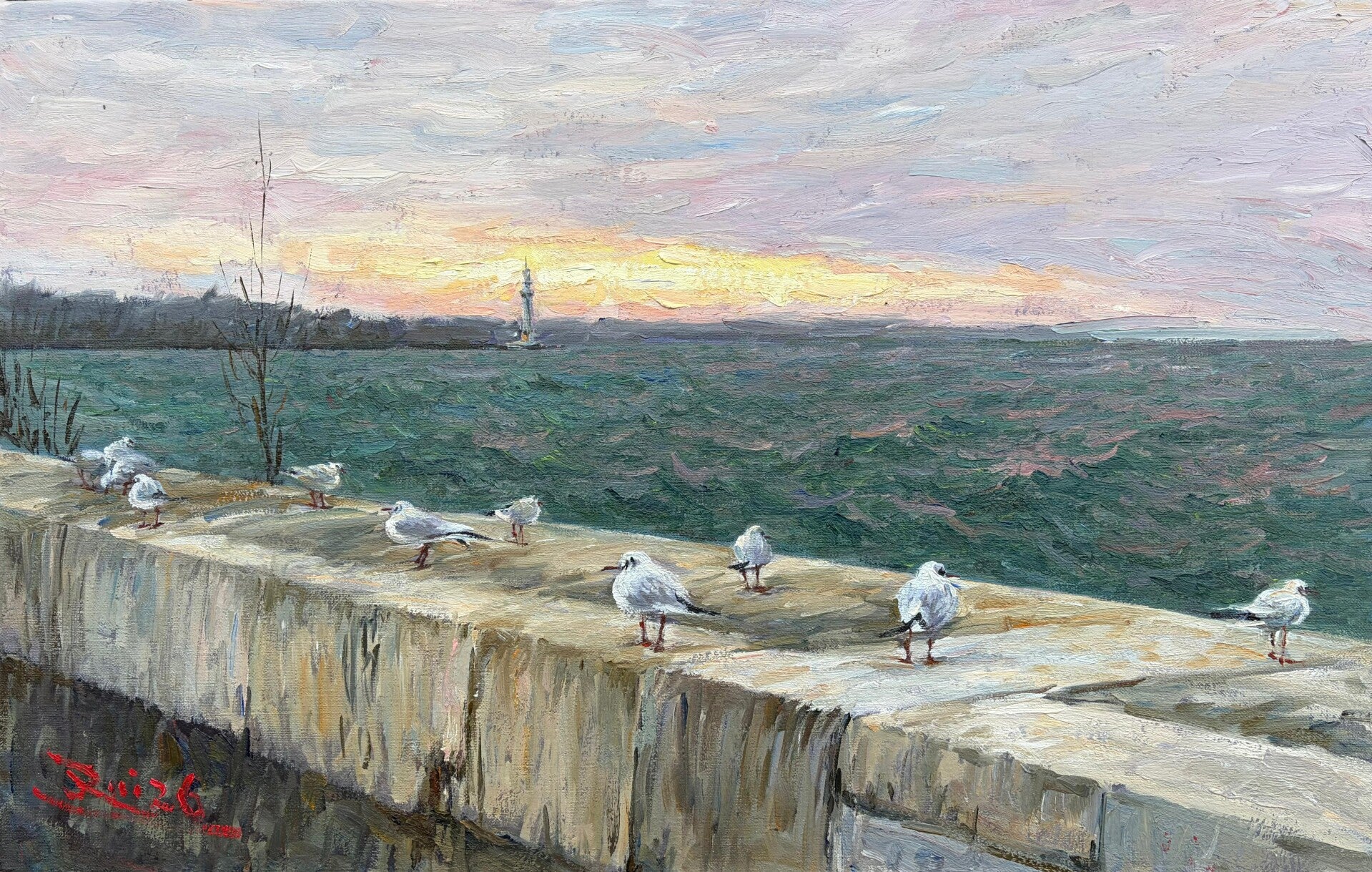 Zonsopkomst aan Meer Genève