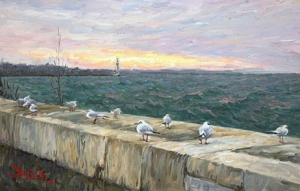 Winter sunrise on Lake Geneva