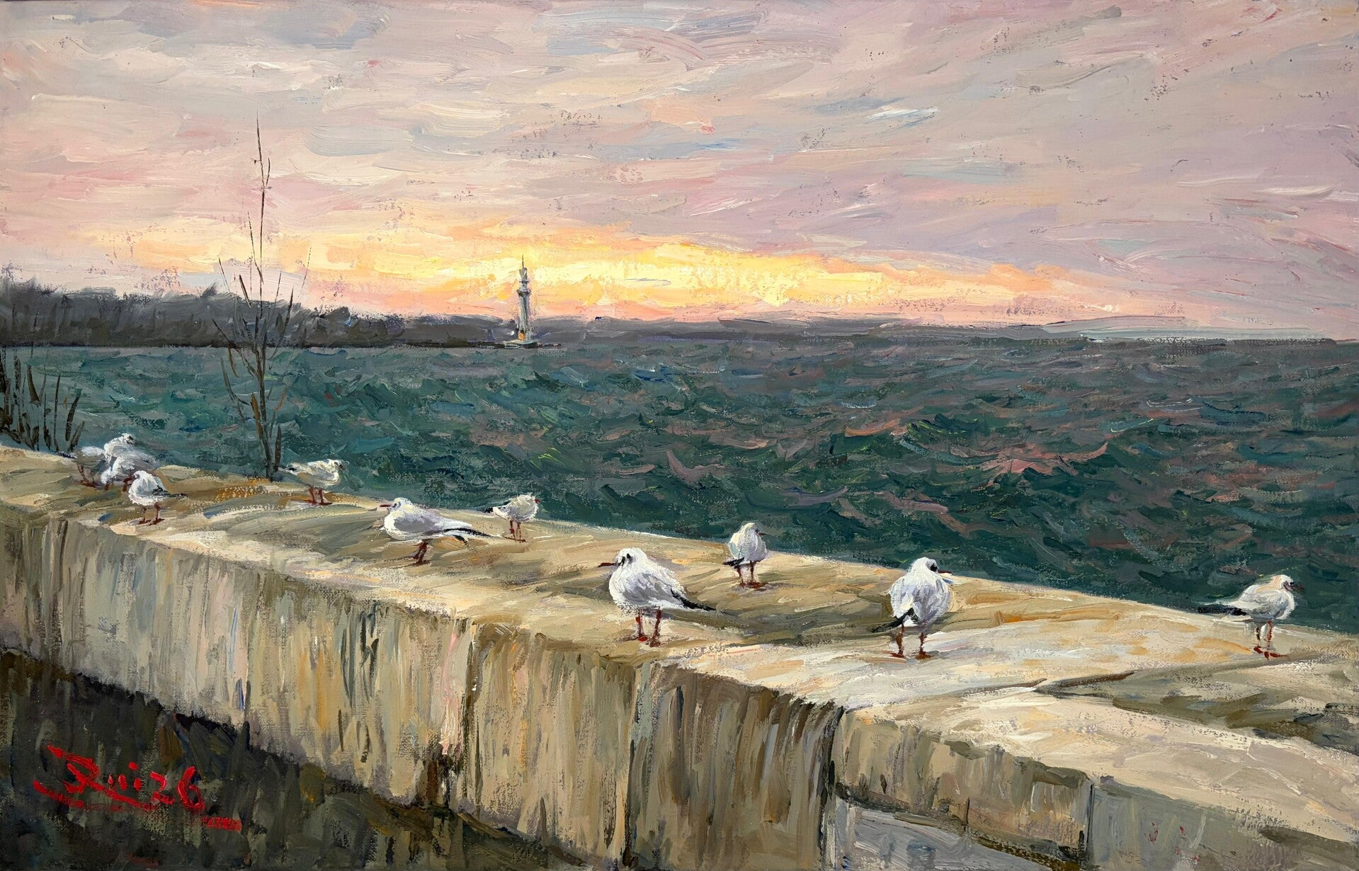 Winter sunrise on Lake Geneva