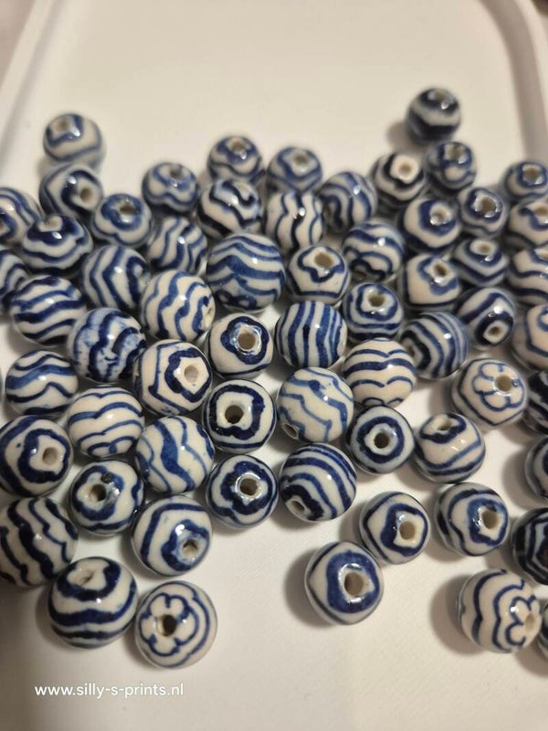 keramiek kralen rond delftsblauw