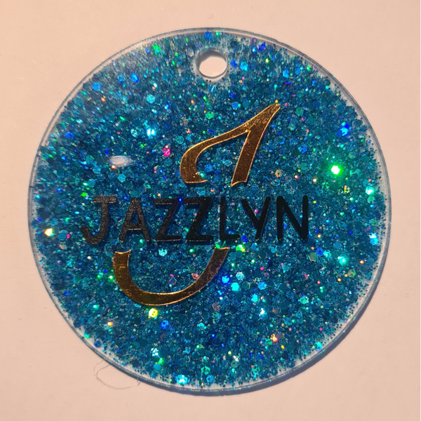 Sleutelhanger met epoxy glitter