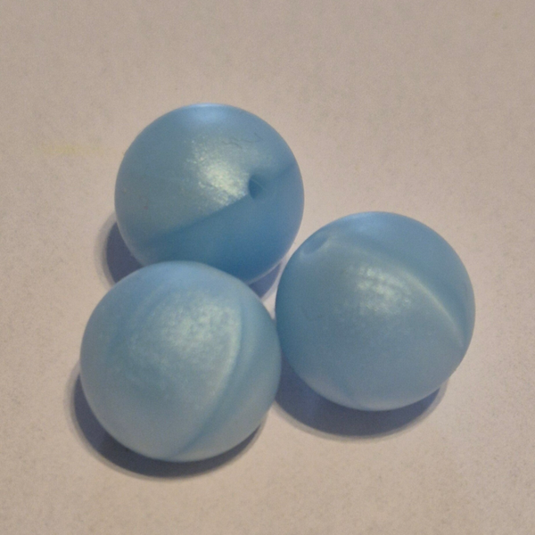 silicone kraal rond (pearl) 7 blauw
