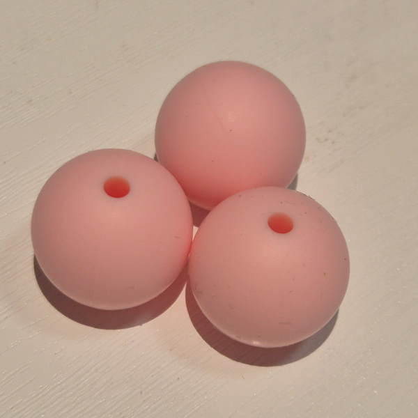 silicone kraal rond baby roze
