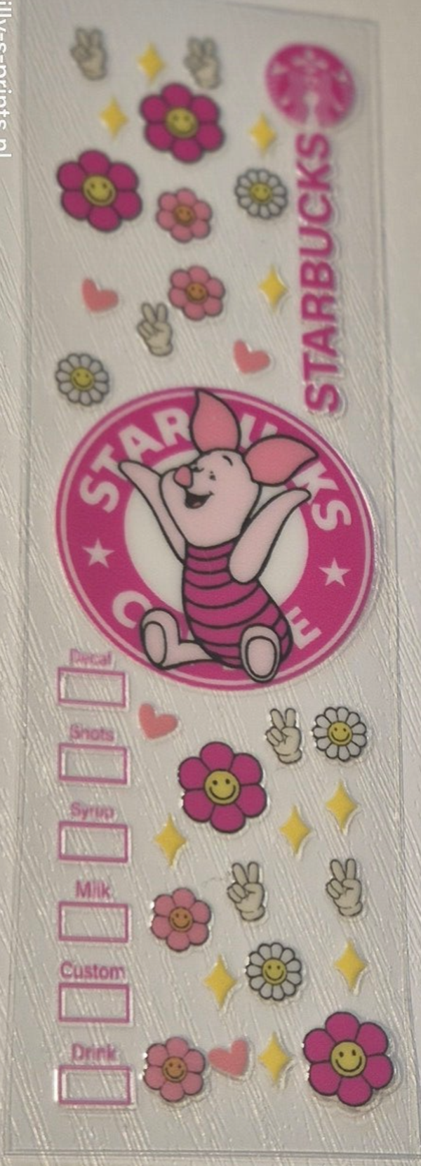 uv dtf  starbucks piglet 4  ( penwrap )
