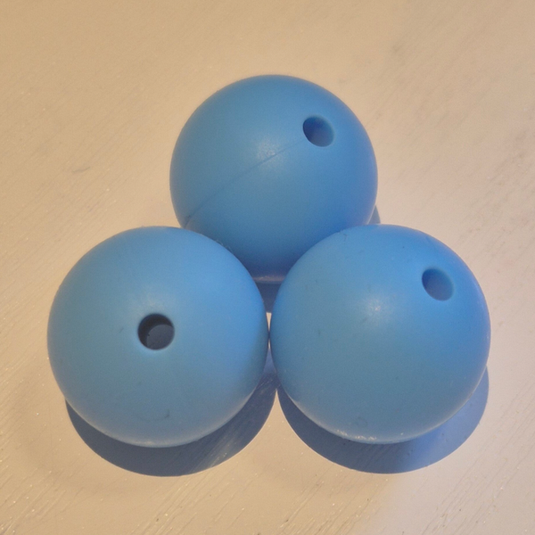 silicone kraal rond deep sky blue