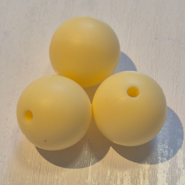 silicone kraal rond lichtgeel