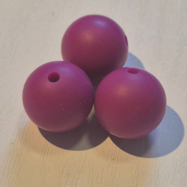 silicone kraal rond raspberry
