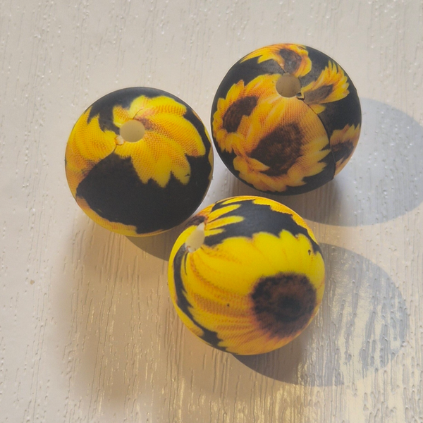 silicone rond kraal (bloemen) 2