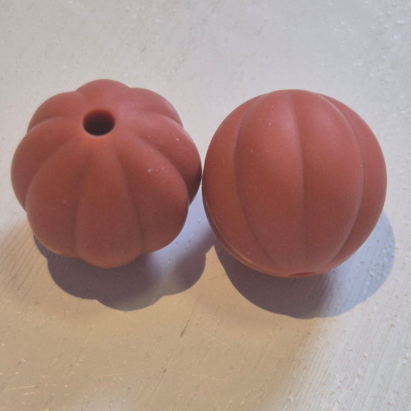 silicone kraal (pompoen) 25