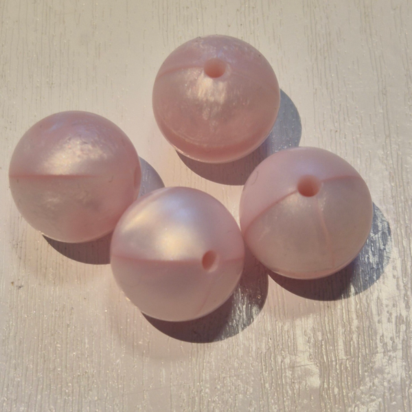 silicone rond kraal ( pearl ) 4 roze