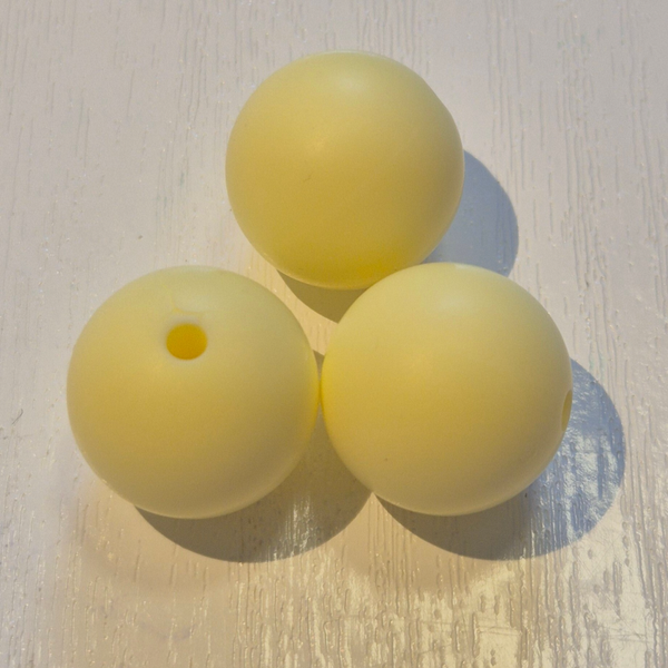 silicone kraal rond pastel geel