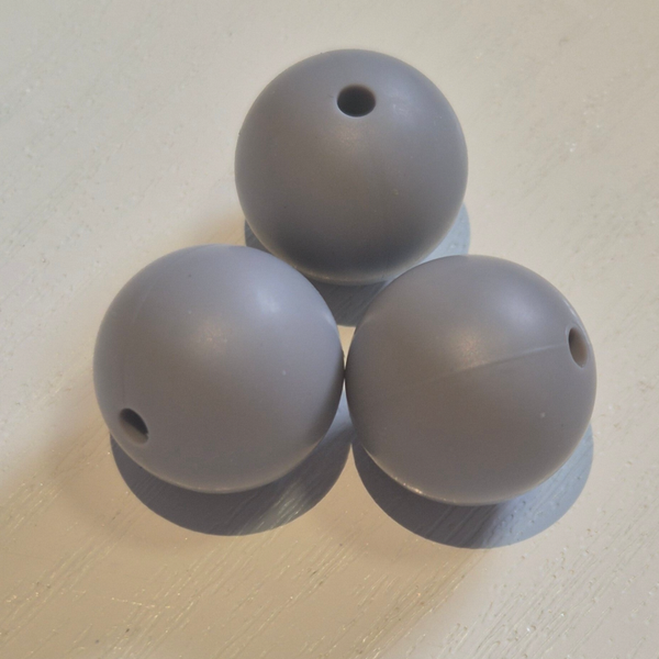 silicone kraal rond warm midden grijs