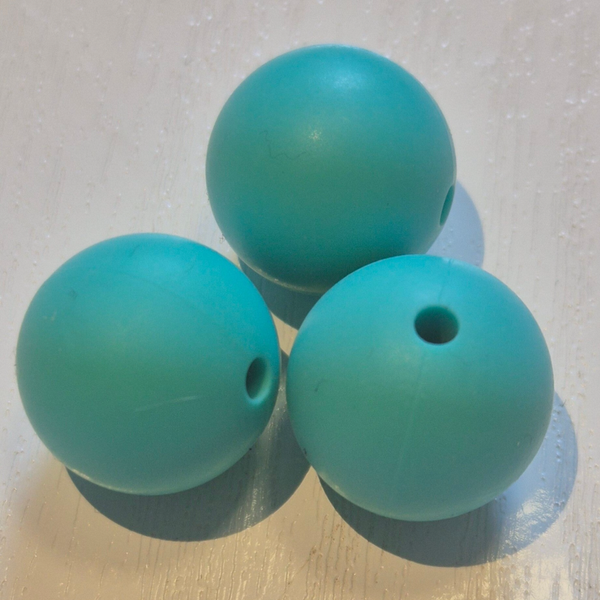 silicone kraal rond  turquoise