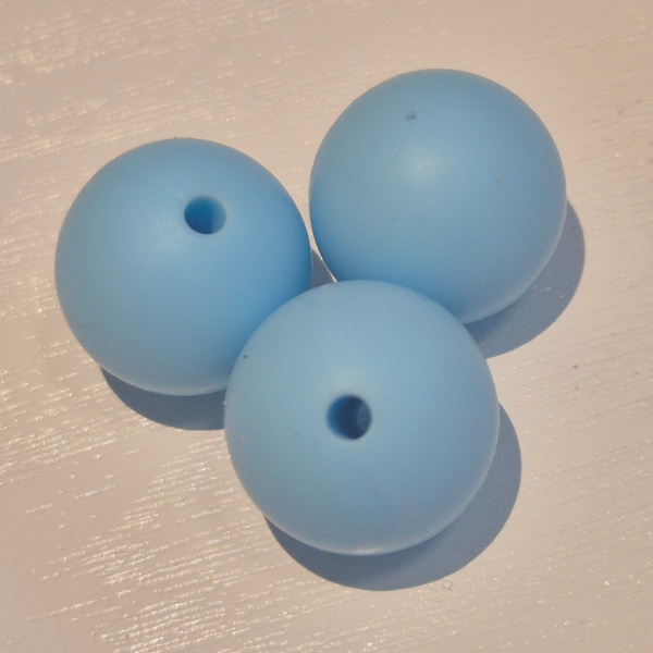 silicone kraal rond baby blauw