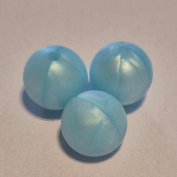 silicone kraal rond (pearl) 8 licht blauw