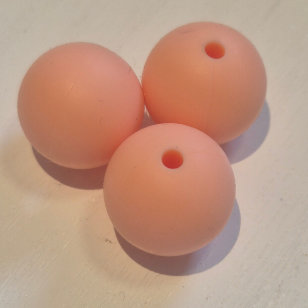 silicone kraal rond papaya