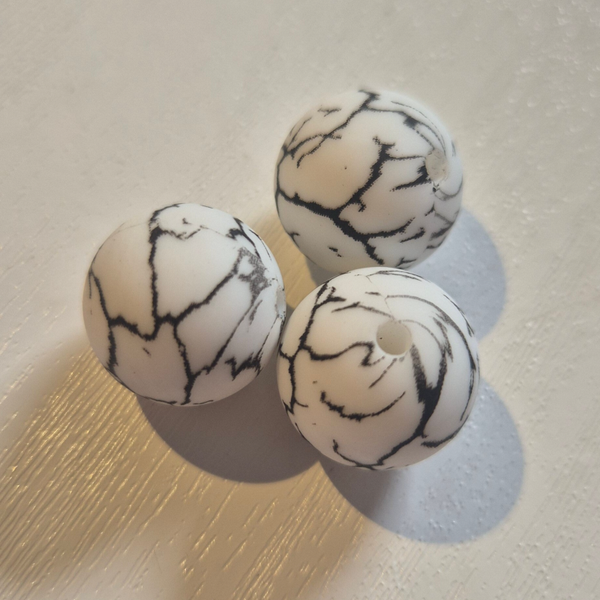 silicone kraal  rond (crackle) 1