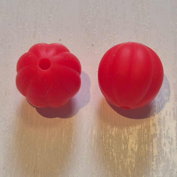 silicone kraal (pompoen) 10