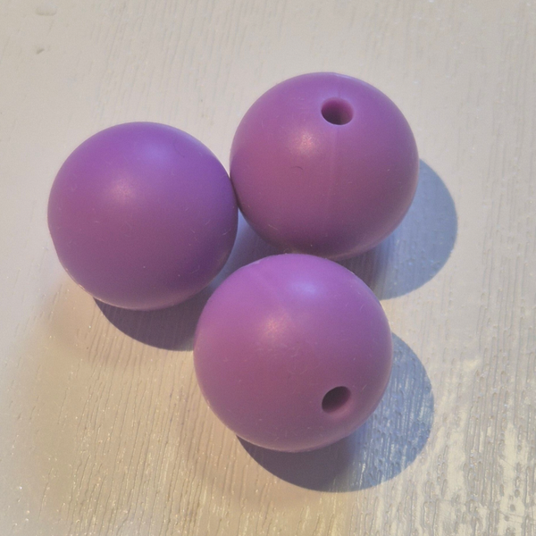 silicone kraal rond paars