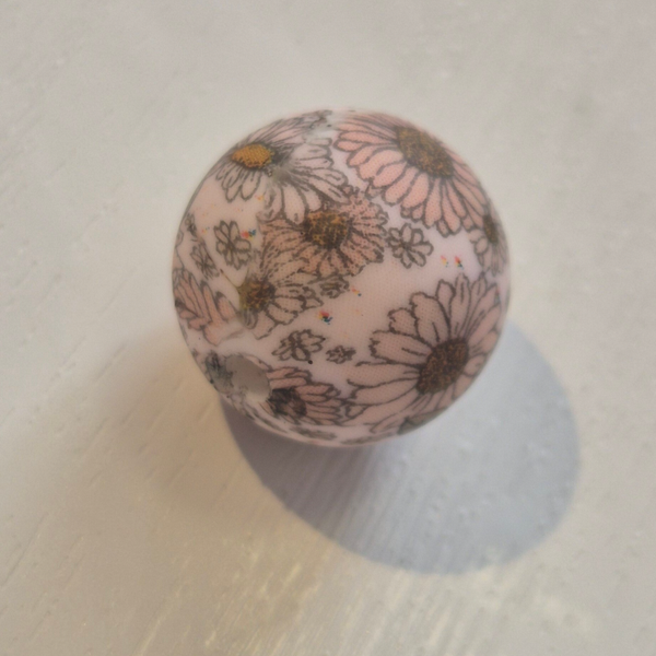 silicone rond kraal (bloemen) 29