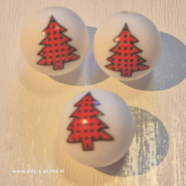 silicone rond kraal (kerst) 9