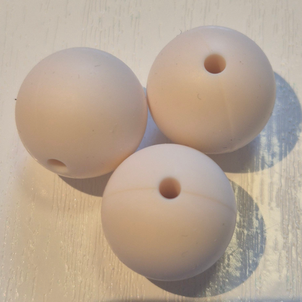 silicone kraal rond gebroken wit
